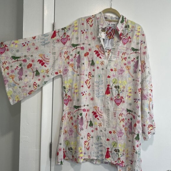 La Vie Style House One-Size Caftan Embroidered. - Picture 2 of 5